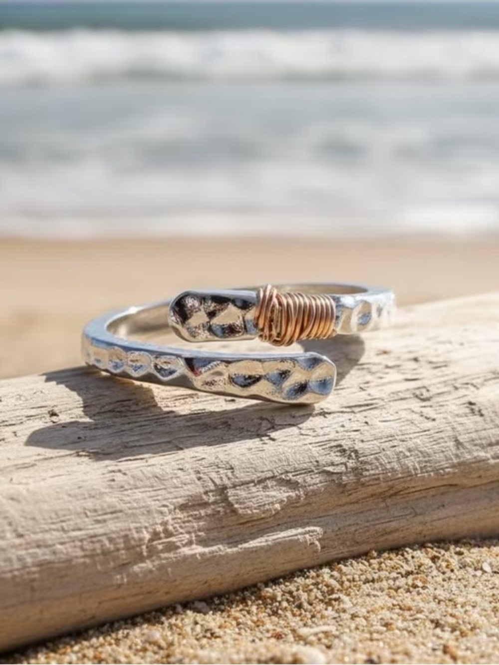 COMING SOON! MARINA Hammered Silver Wrap Ring
